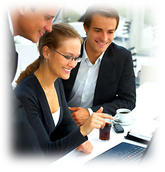 Happy business people